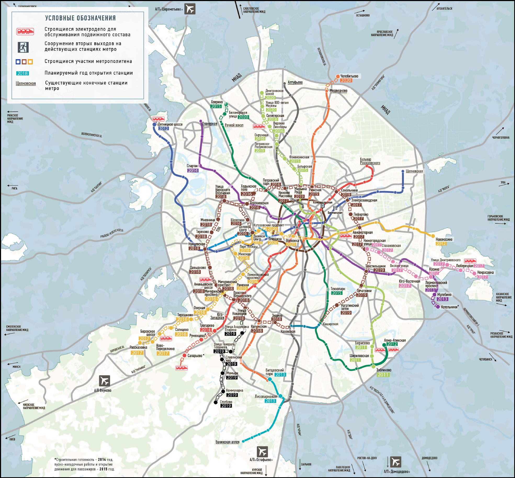 московское метро схема развития