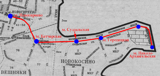 Схема проектируемой Новокосинской линии ЛРТ
